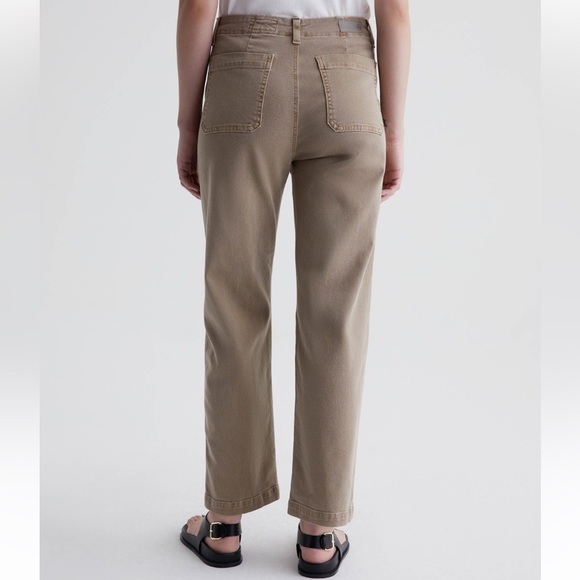 AG Analeigh High Rise Straight Crop Jeans Sulphur Desert Taupe Casual Women 32 - Picture 2 of 13